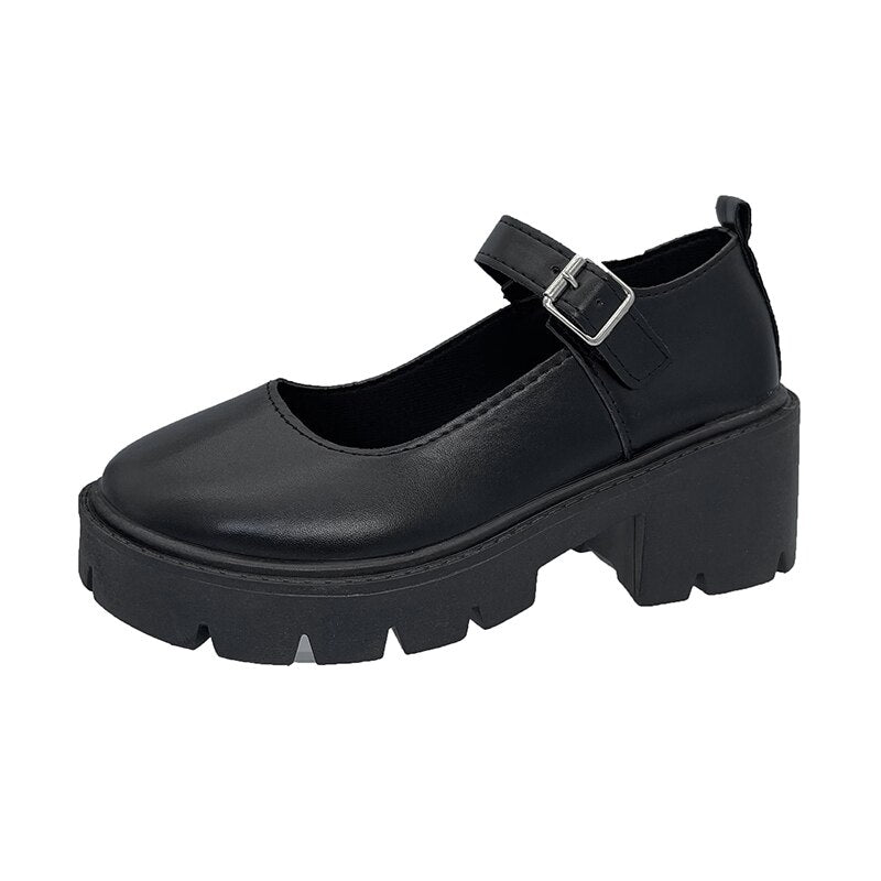 Lolita Lady Oxford Shoes for Women Uniform Performance Buckle Round Head Muffin Thick Sole Single Shoe Cosplay Women Shoes Woman