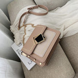 Llyge Chain Pu Leather Crossbody Bags For Women 2023 Small Shoulder Simple Special Lock Design Female Travel Handbags