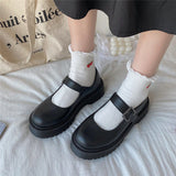 Llyge Japanese School Students Uniform Shoes Uwabaki JK Round Toe Buckle Trap Women Girls Lolita Cosplay Shoes Sweet Lolita Shoes