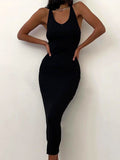 LLYGE Elegant Slip Backless Bodycon Maxi Dress Women's Summer 2023 Party Evening Birthday  Open Back Prom Long Dresses For Woman