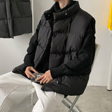 Llyge  Vests Men Solid Sleeveless Parkas Casual Outwear Simple Fall Loose Harajuku High Street Jacket Fashion Streetwear New