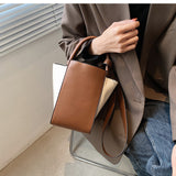 LLYGE High-Quality Ladies' Hit Color Retro One-Shoulder Bucket Bag 2022 New Korean Fashion Messenger Bag Hot-Selling Net Red Handbag