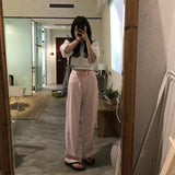 Llyge  2022 New Pink Women Jeans Tie Dye Vintage Baggy Jeans High Waist Wide Leg Jeans Plus Size Streetwear Denim Female Pants