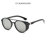LLYGE Classic Steampunk Sunglasses Men Fashion Round Glasses For Male Vintage Brand Designer Eyeglasses Shade Outdoor UV400