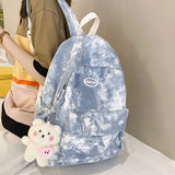 Llyge Simple Dyeing Design Women Backpack Kawaii Nylon Book Bag Female Mochila School Backpack For Teenage Girl Travel Rucksack