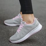 Llyge  Graduation Party 2023 Sneakers Women Shoes Flats Casual Ladies Shoes Woman Lace-Up Mesh Light Breathable Lovers Shoes Female Zapatillas Mujer