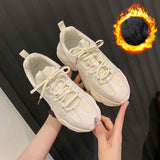 Lace-up sneakers black and white casual leather breathable wild thick-soled sneakers spring and autumn new women sneakers 2023