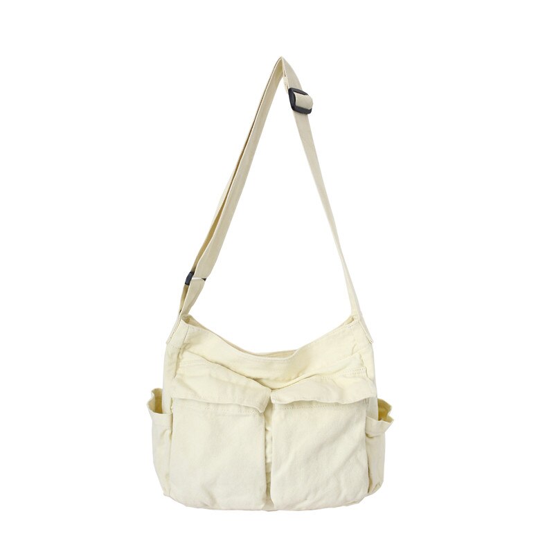 Llyge Women's Canvas Shoulder Bags Casual Shopping Bags Female Large Capacity Tote Ladies Solid Color Shoulder Crossbody Bag