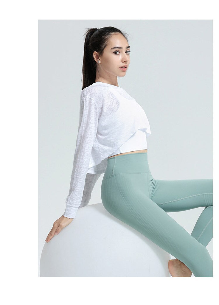 Llyge 2023  Sports Tops Women Autumn Long Sleeved Loose T-shirts Running Yoga Clothes Fitness Clothes Quick-drying Clothes Blouses