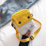 LLYGE Mini Shoulder Bag Female Small Canvas Fashion Canvas Cross Body Bag Casual Handbag Simple Zipper Purse Coin Bag