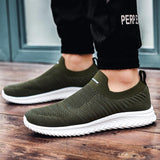 Llyge 2023  Large Size Summer Without Lacing Men Sneakers Socks Men's Sport Shoes Mens Running   Sports Army Green Snickers