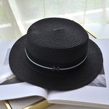Llyge Hat For Women Panama Hat Summer Beach Hat Female Casual Lady Women Flat Brim Straw Cap Girls Sun Hat Chapeu Feminino