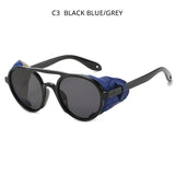 LLYGE Steampunk Brand Design Sunglasses Women Men Retro Round Male's Sun Glasses Female Vintage Driving Eyewear Shade UV400