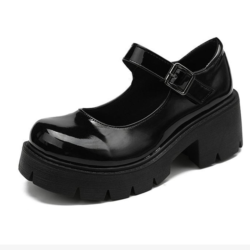 Llyge Lolita Shoes  Women Vintage Girls Students JK Uniform High Heel Platform Shoes Cosplay Plus Size