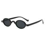 LLYGE Small Round Sunglasses Women Fashion Brand Designer Vintage Sun Glasses Female Black Blue Punk Nail Retro Oculos De Sol