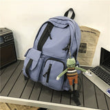 Llyge Large Capacity Laptop Backpack College Couples Big Schoolbag Book Bags New Multi-Pocket Waterproof Nylon Women Backpack