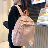 Llyge Stripe Cute Corduroy Woman Backpack Schoolbag For Teenage Girls Boys Luxury Harajuku Female Fashion Bag Student Lady Book Pack