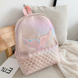 Llyge Mermaid Backpack Girl School Book Shoulder Bag Rucksack PU Laser Backpacks Travel Kids Mini Backpack