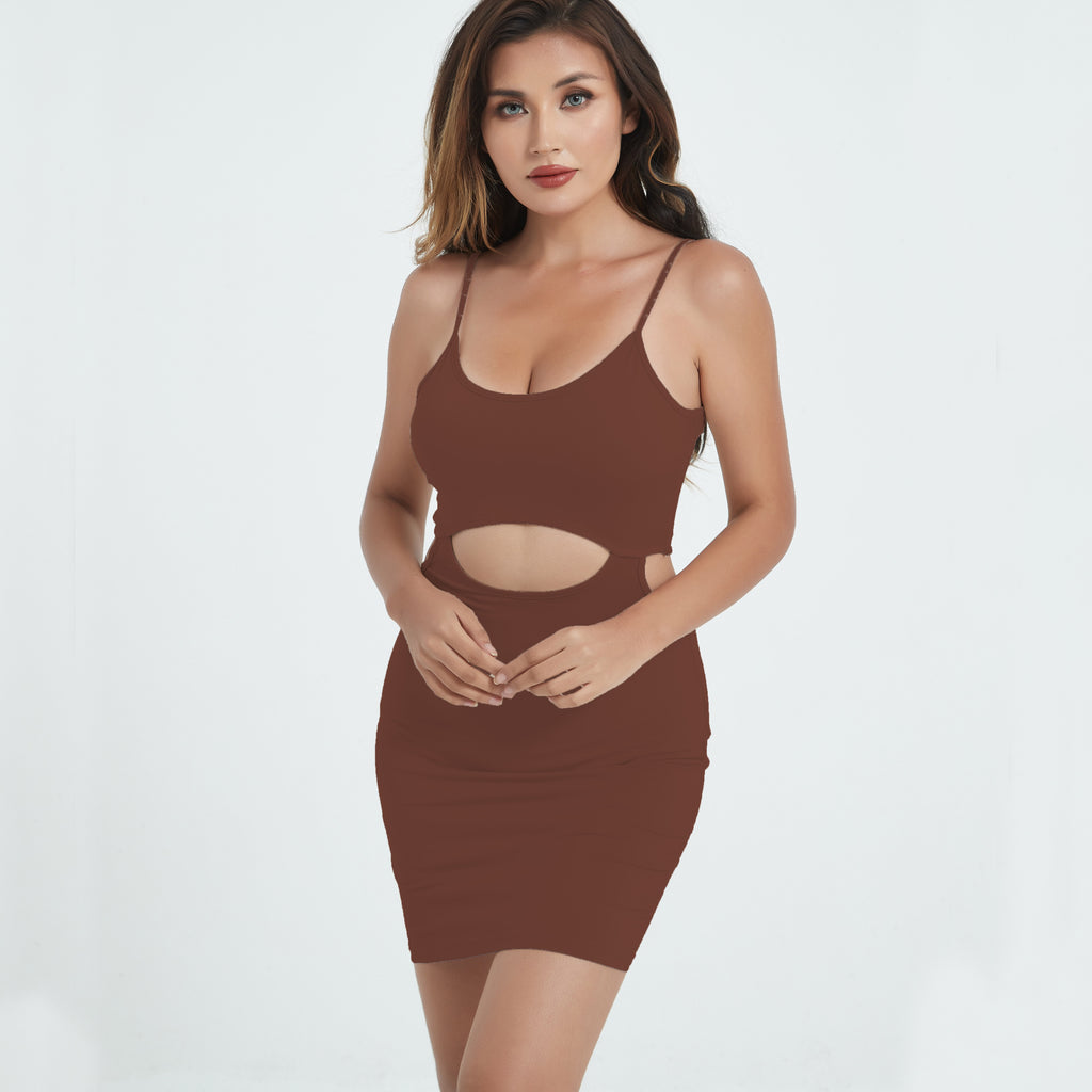 LLYGE Strapless Backless Bodycon Dress Solid Color Female Sleeveless Hollow out Sexy Party Mini Vestidos