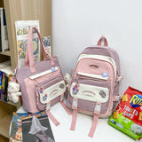 LLYGE Fashion Women Backpack Cute Nylon Waterproof Set Bag Rucksack Teens Kawaii Bookbag For Girls Schoolbag Travel Mochila