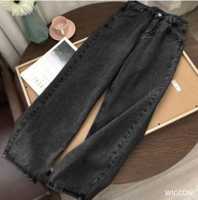 Llyge Y2k Girl Autumn New Fashion Straight Wide Leg Casual Jeans Women Denim Trousers Overalls Pants Vintage Streetwear Cargo Pants