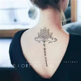 Llyge  Alphabet English Long Line Waterproof Fake Tattoo Stickers For Women Back Water Transfer Temporary Tattos Party Decal