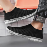 Llyge Men Walking Shoes Lightweight Breathable Sneakers 2023 Summer Men Casual Shoes Large-Sized Flats Slip-On Sneakers Men Shoes