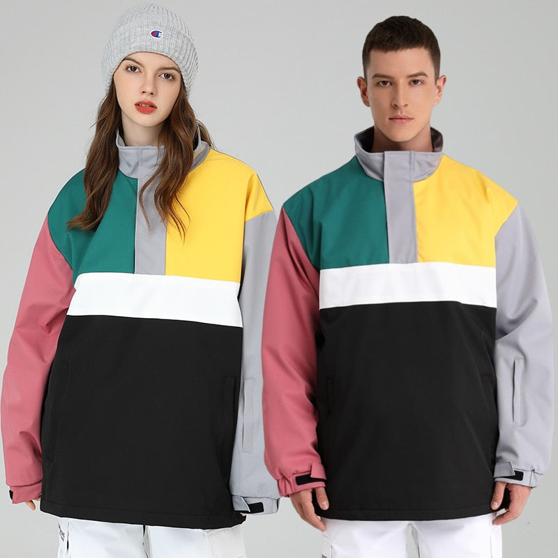 Llyge Ski Jacket For Women And Men Winter Skiing And Snowboarding Jackets Waterproof Windproof Warm Ski Equipment Contrast Design