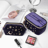 Llyge Japanese Style Velvet Cosmetic Bag Large Capacity Portable Lipstick Cosmetic Storage Jewelry Navy Velvet Tassel Cosmetic Bag