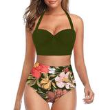 LLYGE 2023 New Womens  Push Up Bikini Set High Waisted Swimsuit Floral Bathing Suit Swimwear Summer Bathing Suit Beachwear