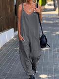 Back to school Summer New Jumpsuits Solid Color Pocket One Pieces Casual Jumpsuit Women Fashion Women Clothing Elegant Women's Sets Streetwear