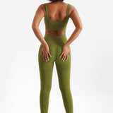 Llyge Seamless Yoga Set Workout Sportswear Gym Clothing Sports Suit Women's Tracksuit High Waist Seamless Leggings Sport Top Crop Top