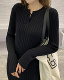 Llyge Cheap Casual Women's Sweater Dresses Black Long Sleeve Midi Bodycon Wrap Korean  Vintage Female Knit Dress Autumn Winter New