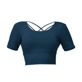 Llyge Yoga Tops Women Sports Short Sleeve Fitness Beautiful Back Yoga Shirt  Women Tight Shockproof Sports Bra Workout Tops