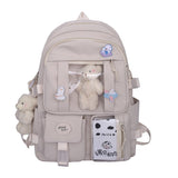 LLYGE Fashion Female Women Backpack Cotton Kawai Rucksack Cute Student School Bag Teenage Girls Casual Bookbag Mochilas