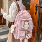 LLYGE Fashion Female Women Backpack Cotton Kawai Rucksack Cute Student School Bag Teenage Girls Casual Bookbag Mochilas