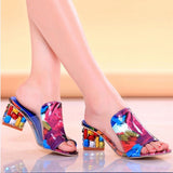 Llyge Crystal Sandals Ladies Open Toe Sandals Square Heels Spring Summer Shoes Sandals Women Footwear Sandalia Feminina