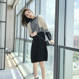 Llyge Women's Sweater Knitted One-Piece Dress Loose Knit Dresses For Women Autumn Winter 2023 Midi Vintage Korean Style Free Shipping