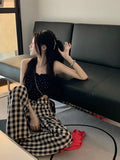 Llyge High Waist Women Summer Trousers New Plaid Fashion Slim 2022 Straight Hot Loose Chic Streetwear Normcore Office Lady