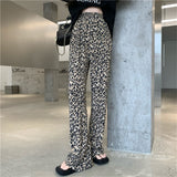 Llyge Animal Printed Women Trousers Stylish Slim Folds Leopard Chic High Street Slim Casual Summer Loose All Match Pants