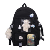 LLYGE Fashion Female Women Backpack Cotton Kawai Rucksack Cute Student School Bag Teenage Girls Casual Bookbag Mochilas