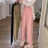 Llyge Ankle Length Pants Women Summer Thin 2022 High Waist Loose New Casual Straight Chic Trousers Office Lady Slim Work Wear