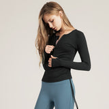 Llyge Long Sleeve Women Sport Top Fitness Front Zipper Gym Shirt Yoga Sportswear Women Clothing Running Slim Workout Coat