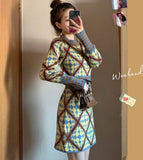 Llyge Knit Dresses Ladies  Mini Short Bodycon Vintage Sweater Dress Woman Long Sleeve Korean Autumn Winter 2023 Free Shipping New