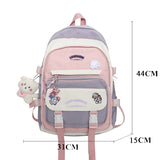 LLYGE Fashion Women Backpack Cute Nylon Waterproof Set Bag Rucksack Teens Kawaii Bookbag For Girls Schoolbag Travel Mochila