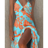 Llyge Ninimour Women Spaghetti Strap Cutout Halter Maxi Dress Summer Holiday Casual Beach Sundress Fashion  Long Dress  Robes