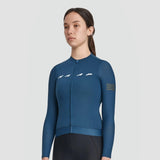 Llyge 2022  Women New Scalloped Mesh Long Sleeve Cycling Jersey Highway Bicycle MTB Vapor Blue Webbing Shirt Quick Dry Breathable