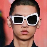 LLYGE Fashion Irregular Square Sunglasses Men Fashion Brand Designer Personality Sun Glasses Male White Black Mirror Oculos De Sol