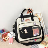 Llyge Kawaii Horizontal Backpack For Teenage Girl Portable Multifunctional Travel Shoulder Bags Female Small Schoolbag Women Backpacks