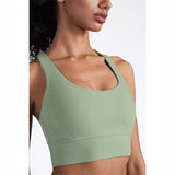 Llyge Yoga Sports Bra Women  Gym Fitness Tops Naked Feeling Sport Vest Shockproof Running Push Up Workout Bra Female Top